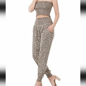 Zenana Leopard Jogger Set (2X)